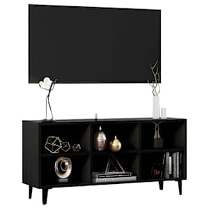 vidaXL TV spintelė su metalinėmis kojelėmis, juoda, 103,5x30x50cm