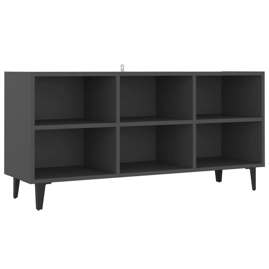 TV-Schrank mit Metallbeinen Grau 103,5x30x50 cm