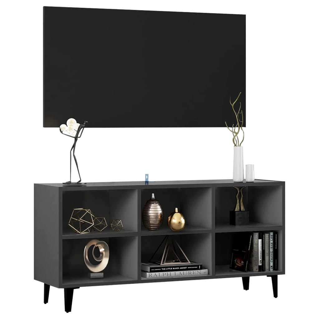 

vidaXL Tv-meubel met metalen poten 103,5x30x50 cm grijs