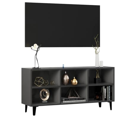 vidaXL Έπιπλο Τηλεόρασης Καπνιστή Γκρι 69,5x30x50 εκ Μεταλλικά Πόδια