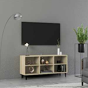 TV stolek s kovovými nohami dub sonoma 103,5 x 30 x 50 cm - obrázek 1