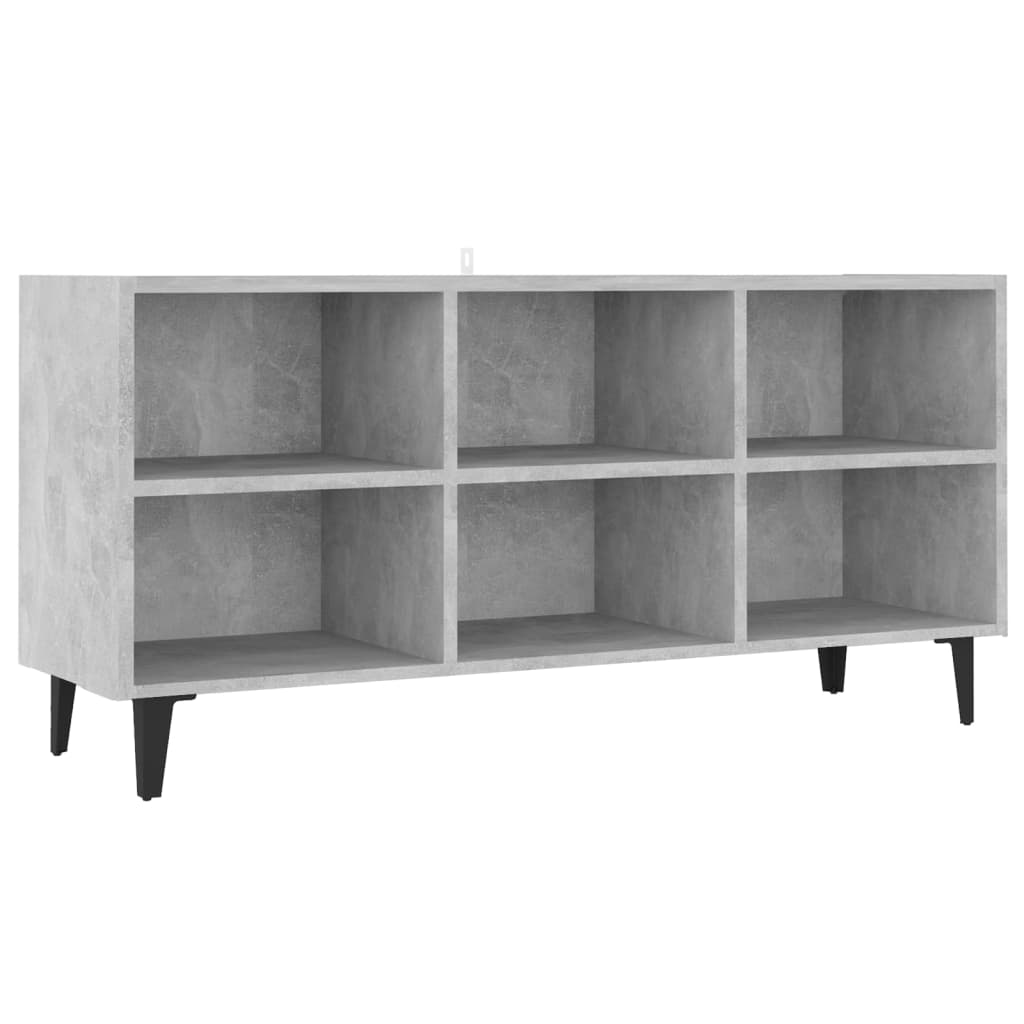 vidaXL TV stolek s kovovými nohami betonově šedý 103,5 x 30 x 50 cm