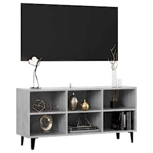 TV stolek s kovovými nohami betonově šedý 103,5 x 30 x 50 cm - obrázek 3