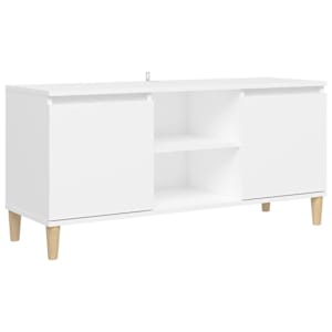 vidaXL puitjalgadega telerikapp, valge, 103,5 x 35 x 50 cm