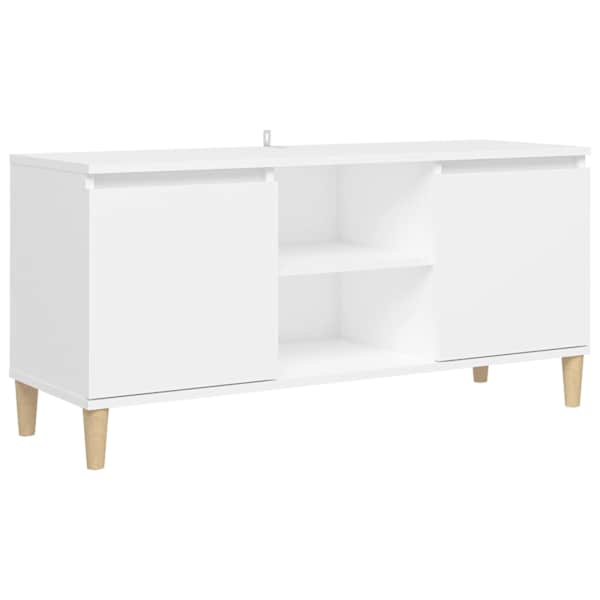 vidaXL puitjalgadega telerikapp, valge, 103,5 x 35 x 50 cm