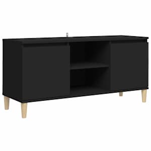 vidaXL puitjalgadega telerikapp, must, 103,5x35x50 cm