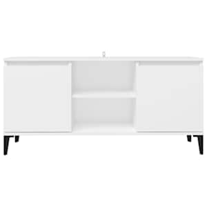 TV stolek s kovovými nohami bílý 103,5 x 35 x 50 cm - obrázek 5