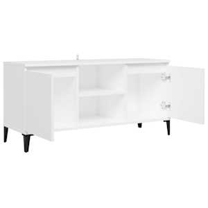 TV stolek s kovovými nohami bílý 103,5 x 35 x 50 cm - obrázek 7