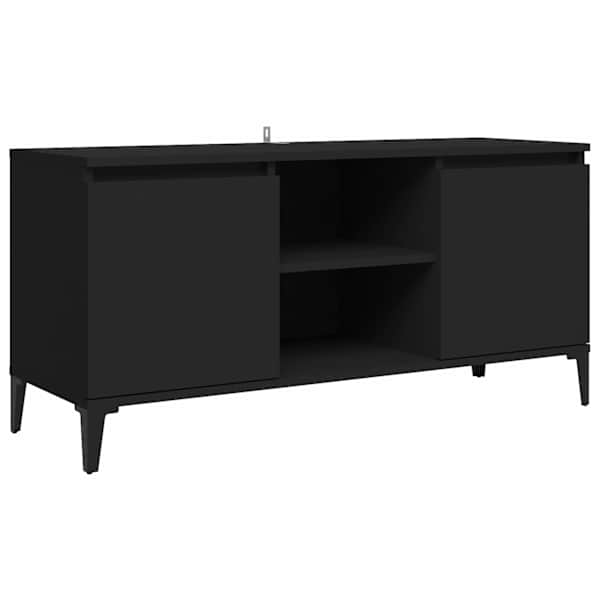 vidaXL metalljalgadega telerikapp, must, 103,5x35x50 cm