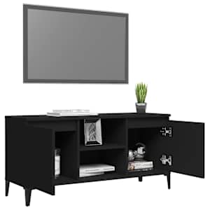 TV stolek s kovovými nohami černý 103,5 x 35 x 50 cm - obrázek 4