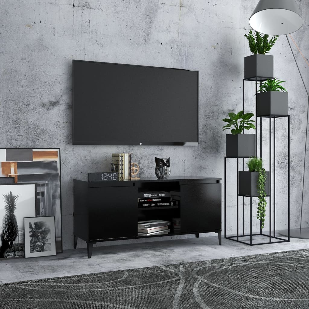 TV-Schrank mit Metallbeinen Sonoma-Eiche 103,5x35x50 cm