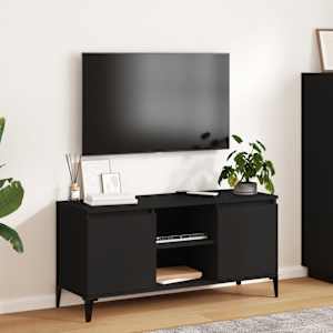 TV omarica s kovinskimi nogami črna 103,5x35x50 cm