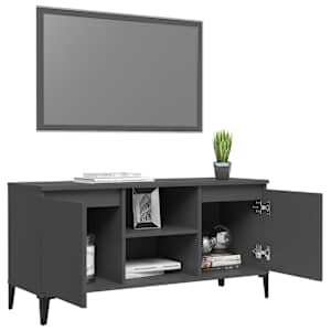 TV stolek s kovovými nohami šedý 103,5 x 35 x 50 cm - obrázek 4
