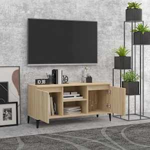 TV stolek s kovovými nohami dub sonoma 103,5 x 35 x 50 cm - obrázek 3