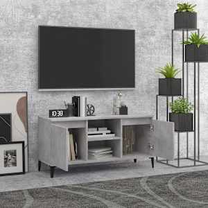 vidaXL Szafka TV, metalowe n&oacute;żki, szarość betonu, 103,5x35x50 cm
