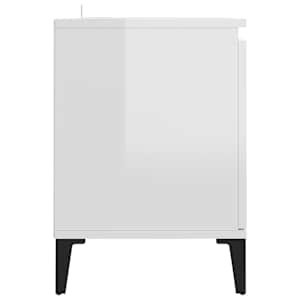 TV stolek s kovovými nohami bílý vysoký lesk 103,5 x 35 x 50 cm - obrázek 6