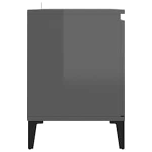 TV stolek s kovovými nohami šedý vysoký lesk 103,5 x 35 x 50 cm - obrázek 6