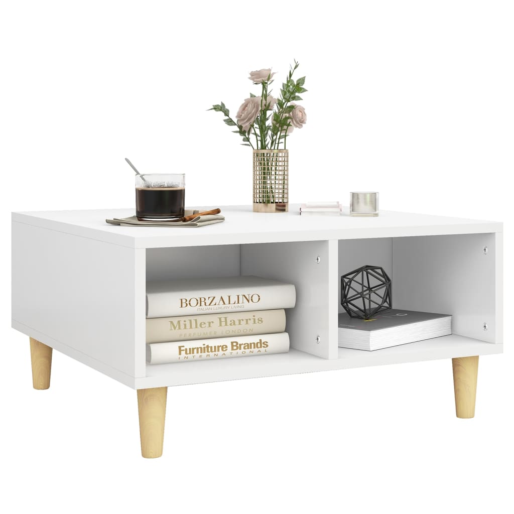 vidaXL Salontafel 60x60x30 cm bewerkt hout wit afbeelding