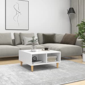 Konferenční stolek bílý 60 x 60 x 30 cm dřevotříska - obrázek 1