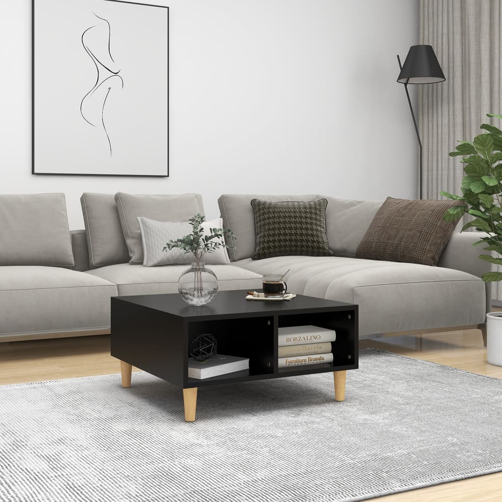 VidaXL Tavolino Da Salotto Moderno | Rovere Nero 60x44.5x45 Cm | Legno Ingegnerizzato | Mobile Soggiorno Portata 75kg