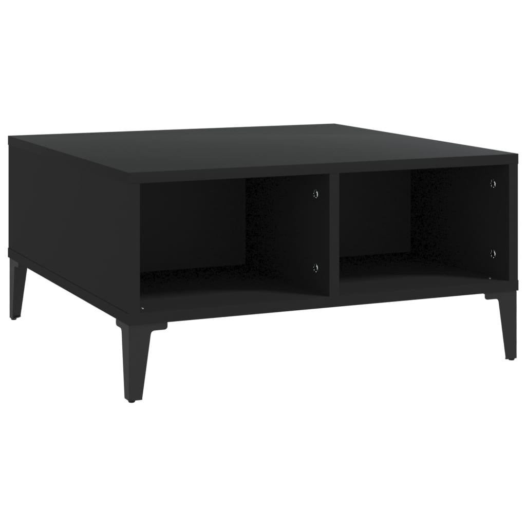 

vidaXL Coffee Table Black 23.6"x23.6"x11.8" Engineered Wood