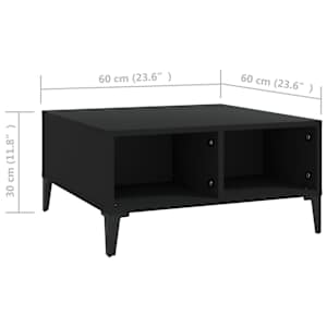 Konferenční stolek černý 60 x 60 x 30 cm dřevotříska - obrázek 6