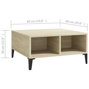 Konferenční stolek dub sonoma 60 x 60 x 30 cm kompozitní dřevo - obrázek 6
