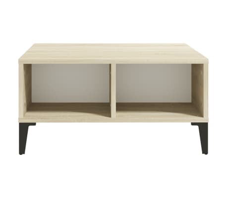 vidaXL Salongbord hvit og sonoma eik 60x60x30 cm konstruert tre