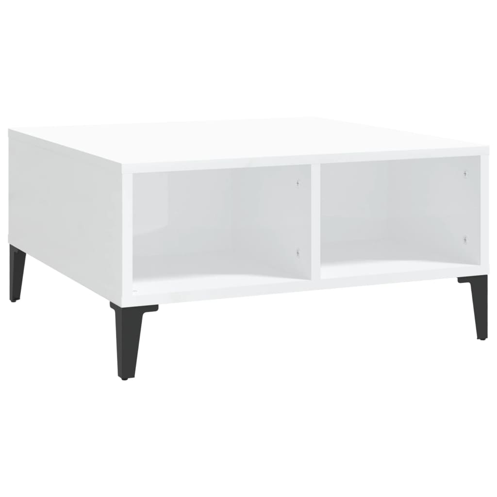 vidaXL Konferenční stolek bílý lesklý 60 x 60 x 30 cm kompozitní dřevo