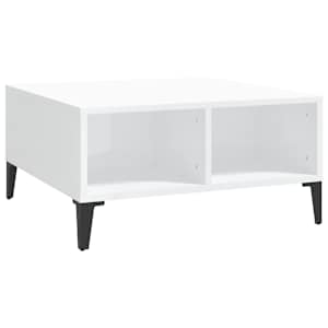 Konferenční stolek bílý lesklý 60 x 60 x 30 cm kompozitní dřevo - obrázek 2