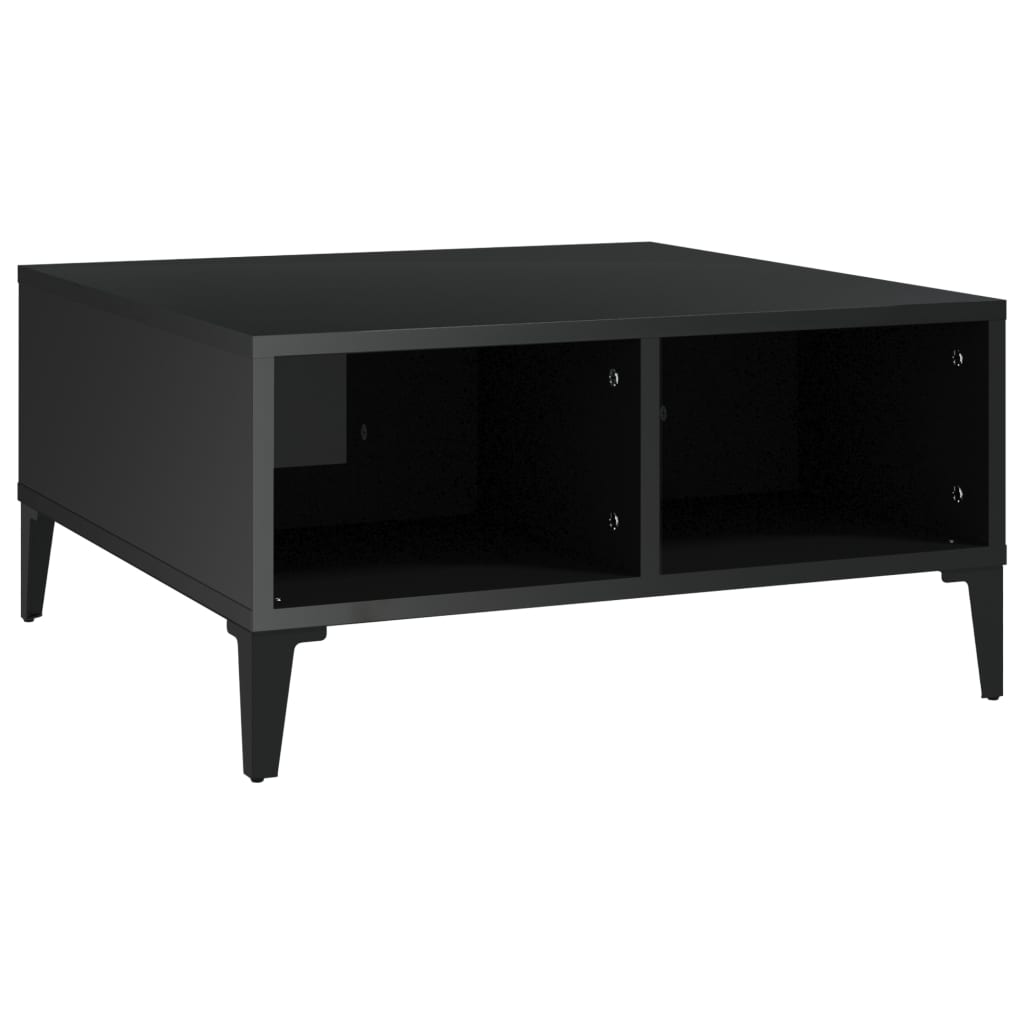 

vidaXL Coffee Table High Gloss Black 24"x24"x12" Chipboard