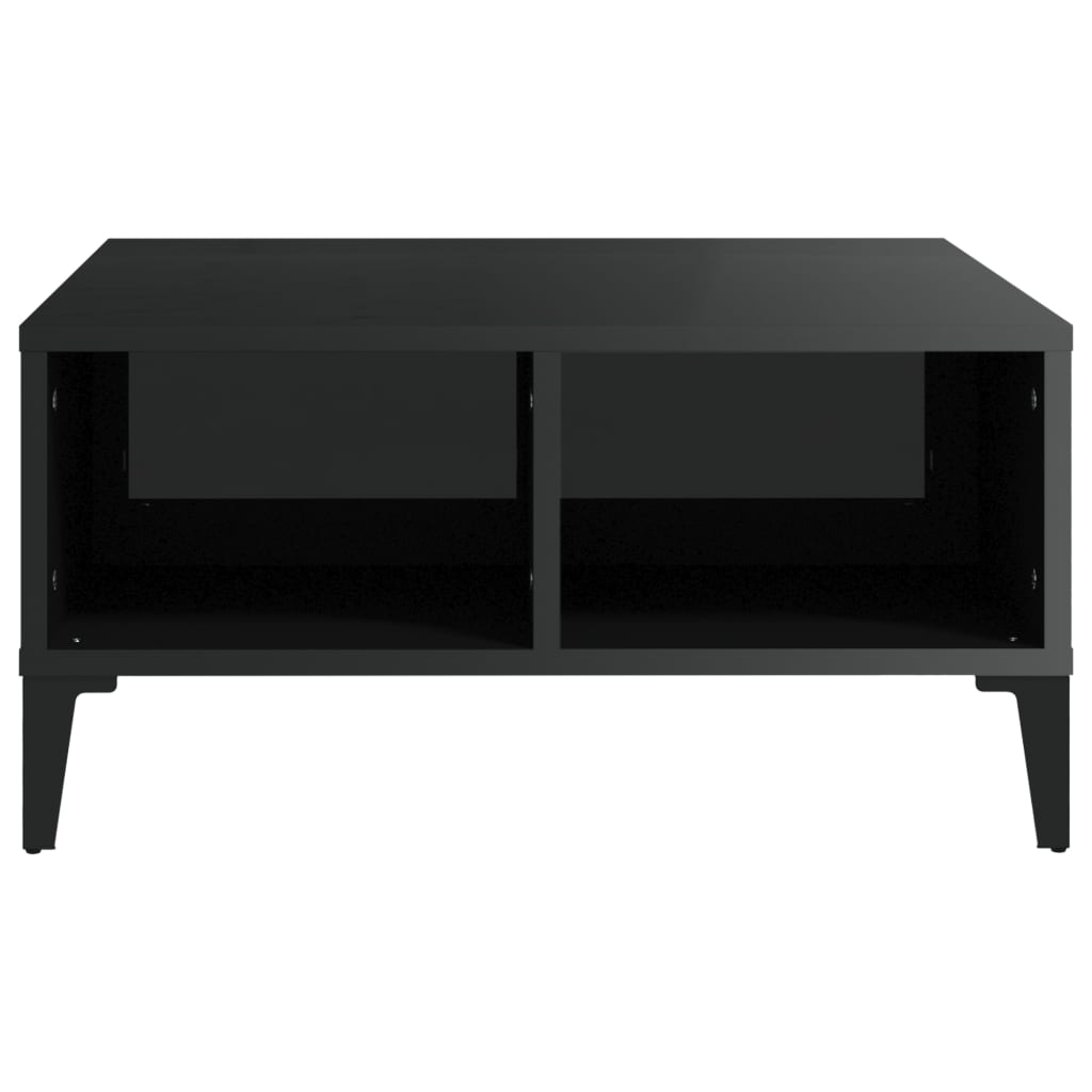 

vidaXL Salontafel 60x60x30 cm spaanplaat hoogglans zwart