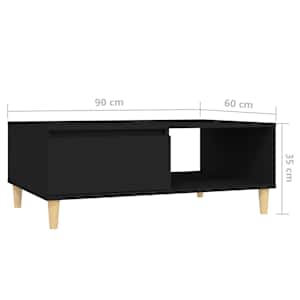 Konferenční stolek černý 90 x 60 x 35 cm kompozitní dřevo - obrázek 8