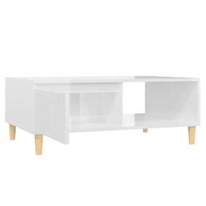Konferenční stolek bílý lesklý 90 x 60 x 35 cm kompozitní dřevo - obrázek 5