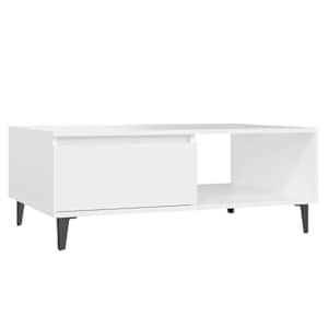 vidaXL kohvilaud, valge, 90x60x35 cm, puitlaastplaat
