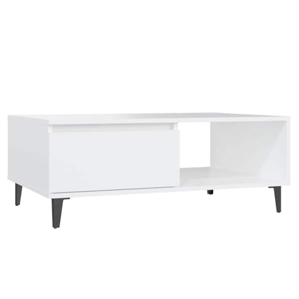 vidaXL kohvilaud, valge, 90x60x35 cm, puitlaastplaat