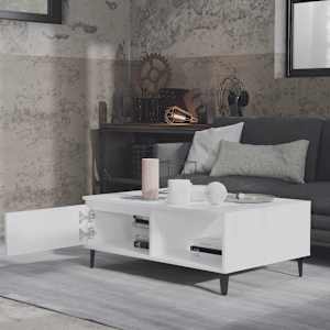 vidaXL طاولة قهوة أبيض 90×60×35 سم خشب صناعي