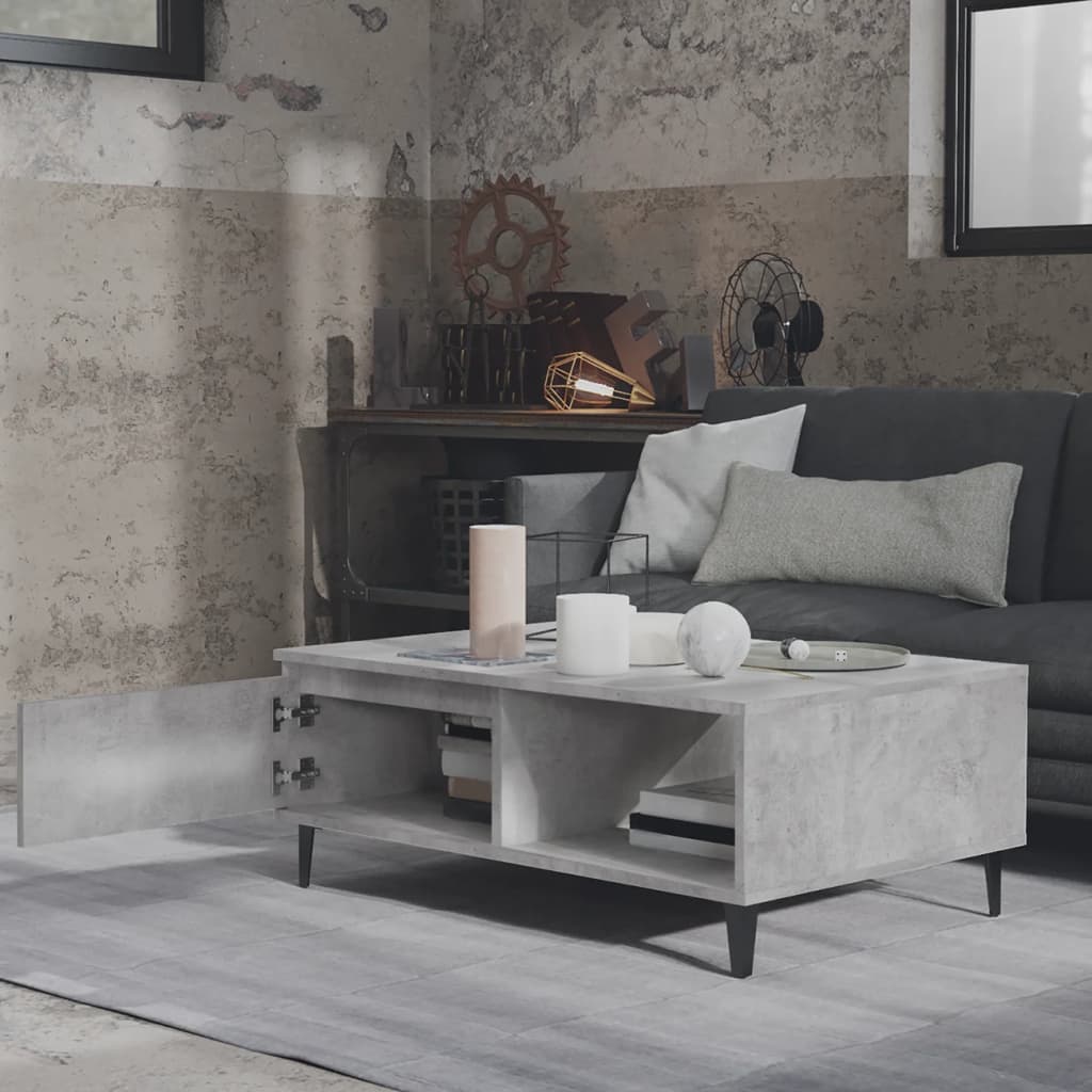 

vidaXL Salontafel 90x60x35 cm spaanplaat betongrijs
