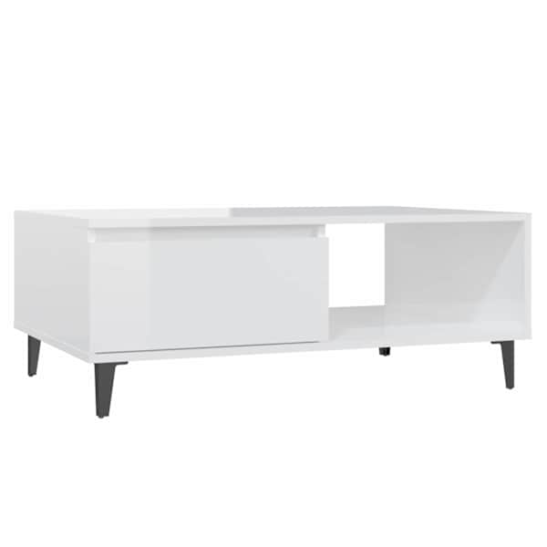 vidaXL k&otilde;rgl&auml;ikega kohvilaud, valge, 90 x 60 x 35 cm, puitlaastplaat