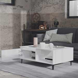 vidaXL Coffee Table High Gloss White 90x60x35 cm Engineered Wood