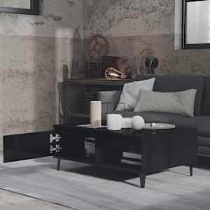 vidaXL Coffee Table High Gloss Black 90x60x35 cm Engineered Wood