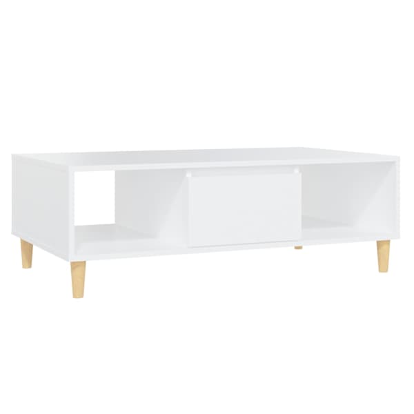 vidaXL kohvilaud, valge 103,5x60x35 cm tehispuit