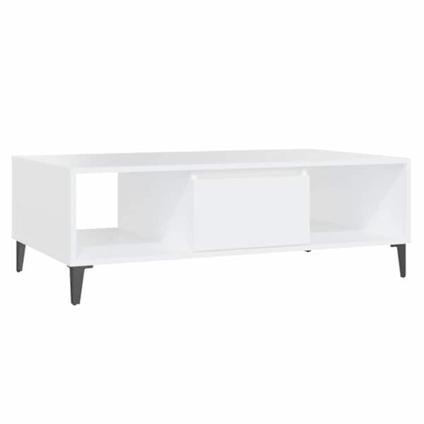 vidaXL kohvilaud, valge 103,5x60x35 cm tehispuit