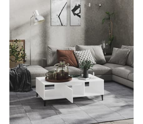 vidaXL Salongbord hvit 103,5x60x35 cm konstruert tre