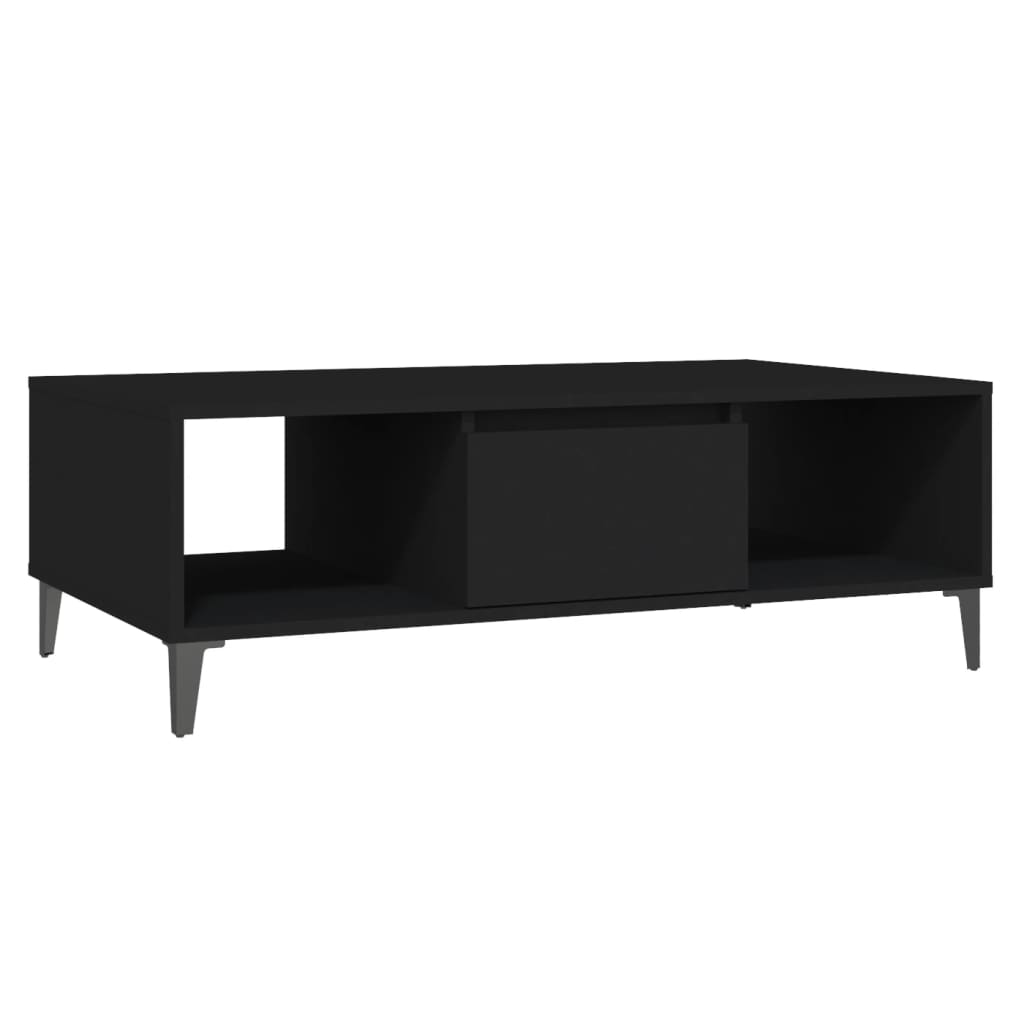 

vidaXL Coffee Table Black 40.7"x23.6"x11.8" Chipboard