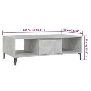 Konferenční stolek betonově šedý 103,5 x 60 x 35 cm kompozit - obrázek 9