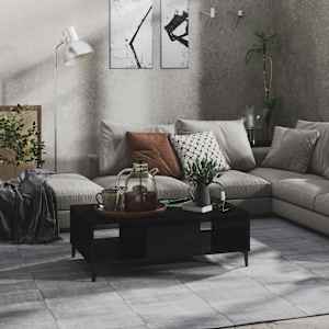 Klubska mizica visok sijaj črna 103,5x60x35 cm iverna plošča