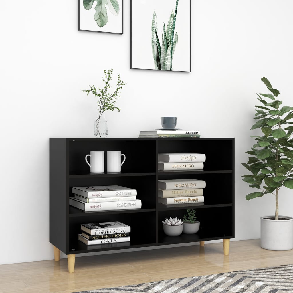 vidaXL Sideboard Schwarz 103,5x35x70 cm Holzwerkstoff