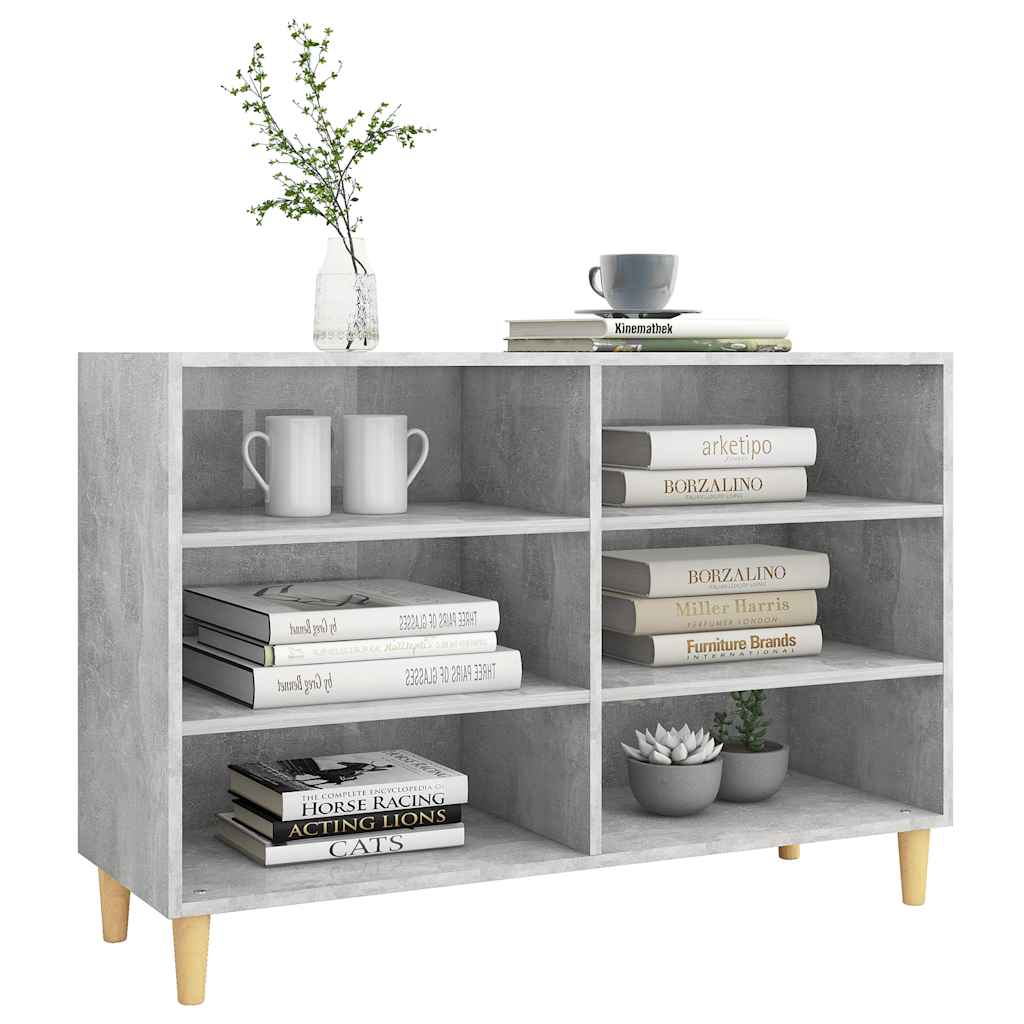 vidaXL betonszürke szerelt fa tálalószekrény 103,5 x 35 x 70 cm