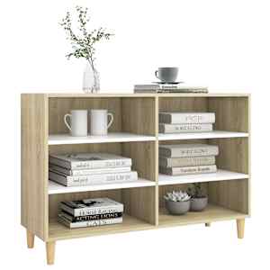 vidaXL Sideboard White and Sonoma Oak 103.5x35x70 cm Engineered Wood